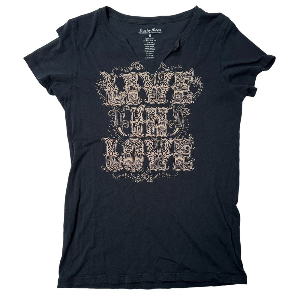 Lucky Live in Love Tee Shirt TShirt Medium